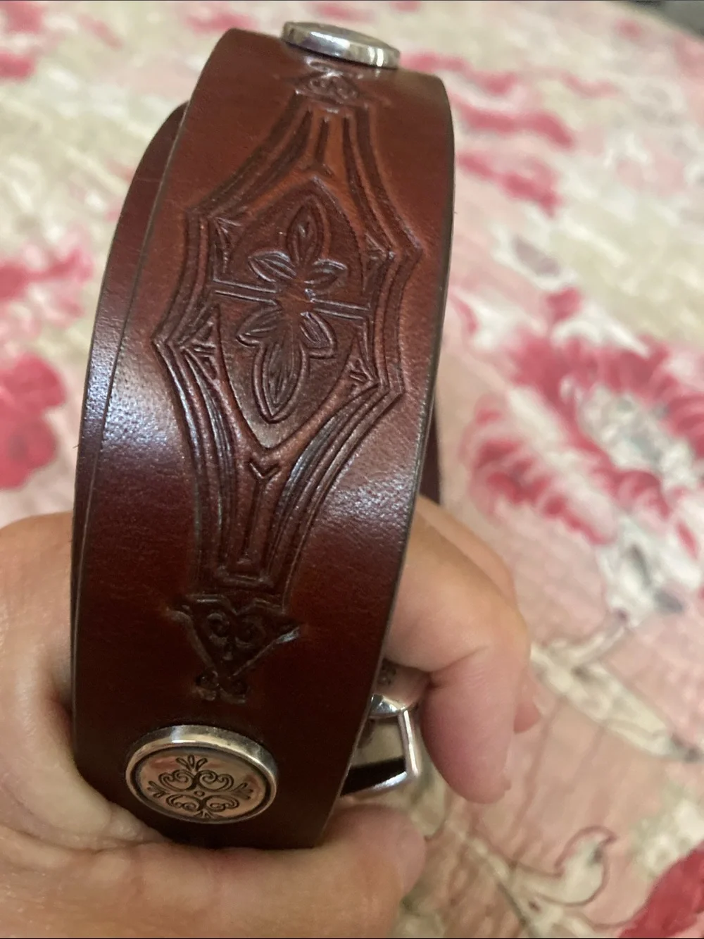 Brighton Women’s Brown Leather Belt with Embossed Detail